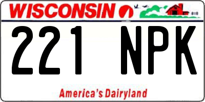 WI license plate 221NPK