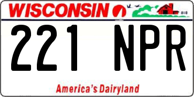 WI license plate 221NPR