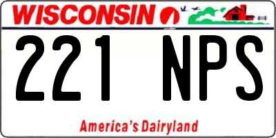 WI license plate 221NPS