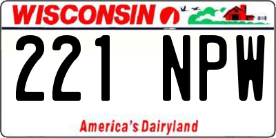 WI license plate 221NPW