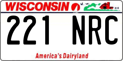 WI license plate 221NRC