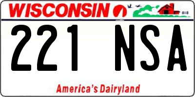 WI license plate 221NSA