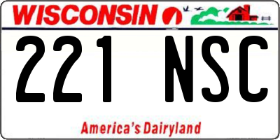 WI license plate 221NSC
