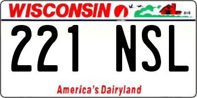 WI license plate 221NSL
