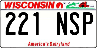 WI license plate 221NSP