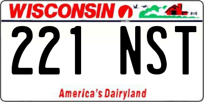 WI license plate 221NST