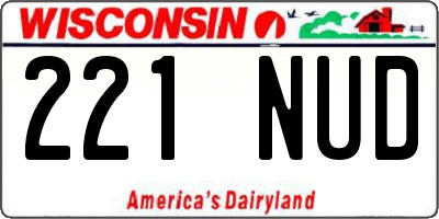 WI license plate 221NUD