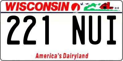 WI license plate 221NUI