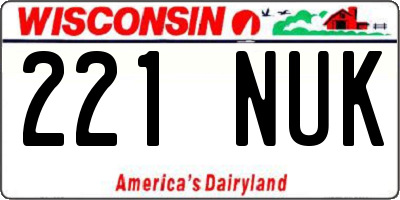 WI license plate 221NUK