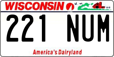 WI license plate 221NUM