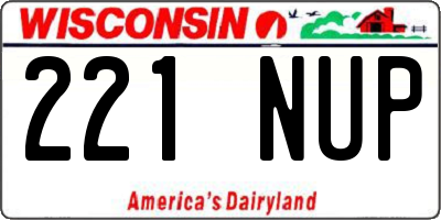 WI license plate 221NUP