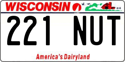 WI license plate 221NUT