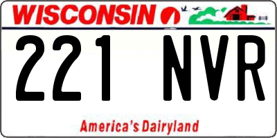 WI license plate 221NVR