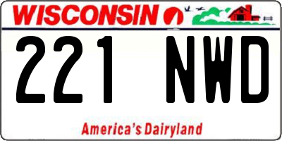 WI license plate 221NWD