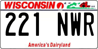 WI license plate 221NWR