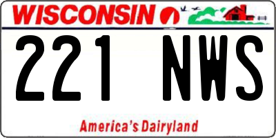 WI license plate 221NWS