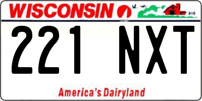 WI license plate 221NXT