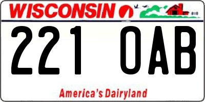 WI license plate 221OAB
