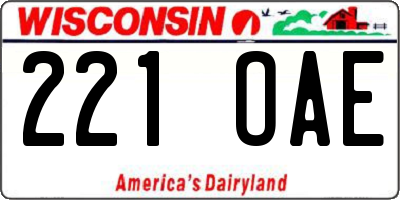 WI license plate 221OAE