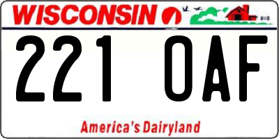WI license plate 221OAF