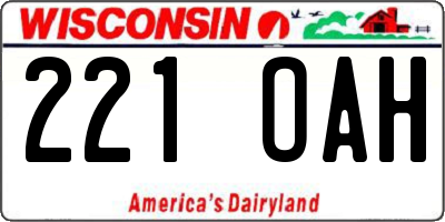 WI license plate 221OAH