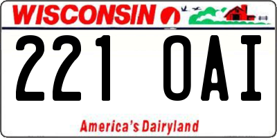 WI license plate 221OAI