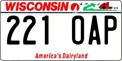 WI license plate 221OAP