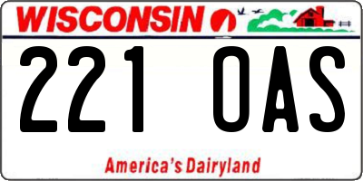 WI license plate 221OAS