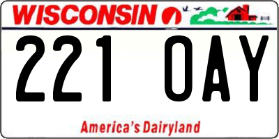 WI license plate 221OAY