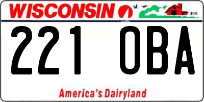 WI license plate 221OBA