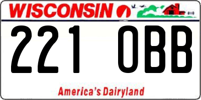 WI license plate 221OBB