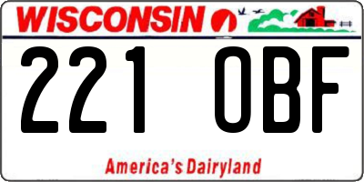 WI license plate 221OBF