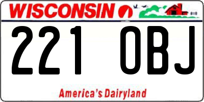 WI license plate 221OBJ
