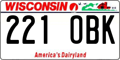 WI license plate 221OBK