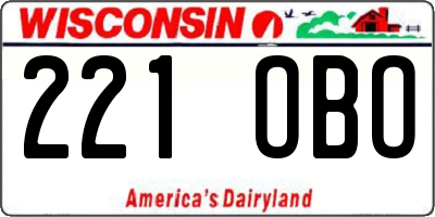 WI license plate 221OBO