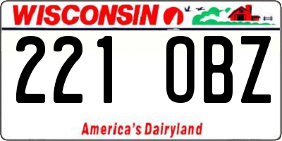 WI license plate 221OBZ