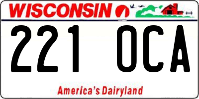 WI license plate 221OCA