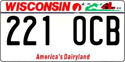 WI license plate 221OCB