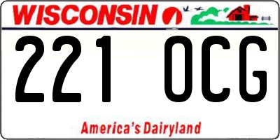 WI license plate 221OCG