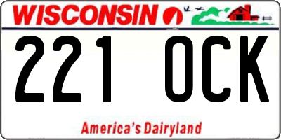 WI license plate 221OCK