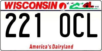 WI license plate 221OCL