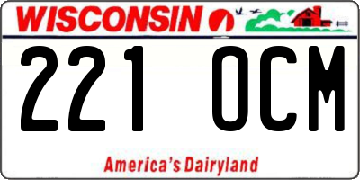 WI license plate 221OCM