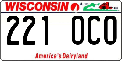 WI license plate 221OCO