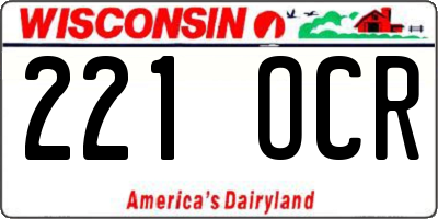 WI license plate 221OCR