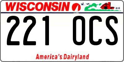 WI license plate 221OCS