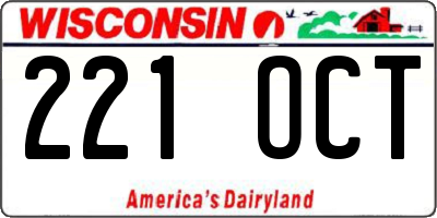 WI license plate 221OCT