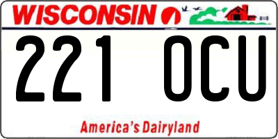 WI license plate 221OCU
