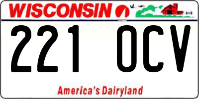 WI license plate 221OCV