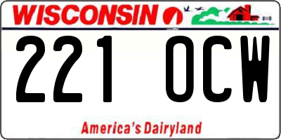 WI license plate 221OCW