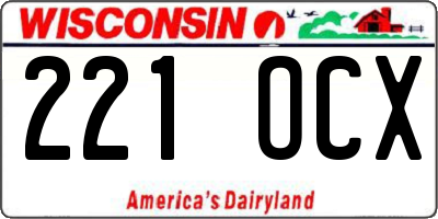 WI license plate 221OCX